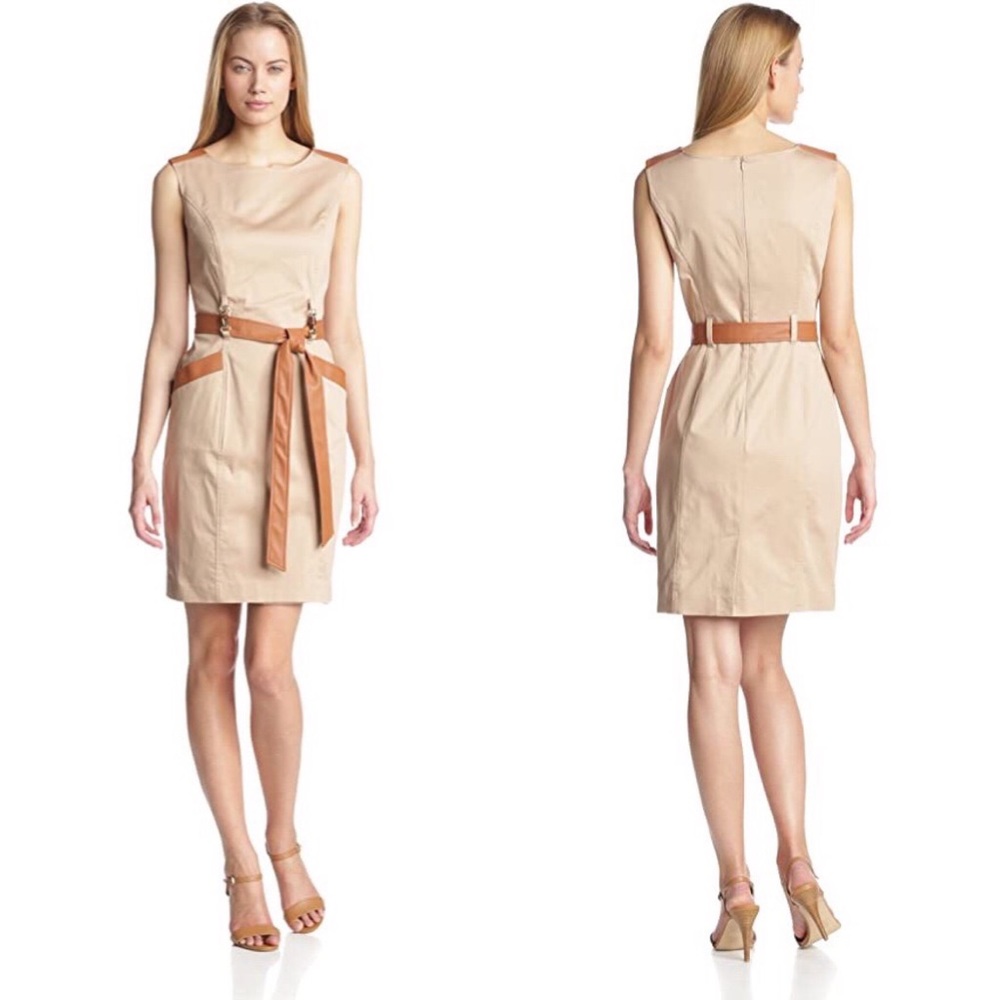 SALE Ellen Tracy Dress Preppy Belted Shift Size 10 - Picture 3 of 9